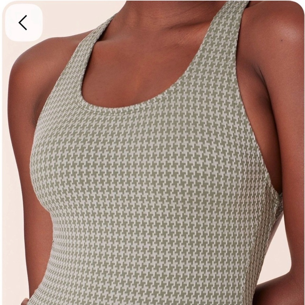 Andie‎ Tulum One piece swimsuit seagrass houndstooth size S NWT